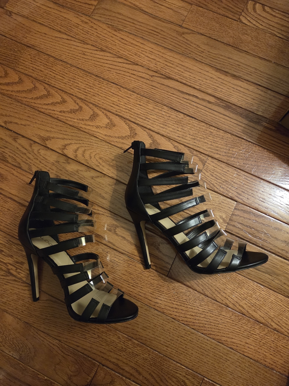 Aldo Black Strappy Stiletto Heels